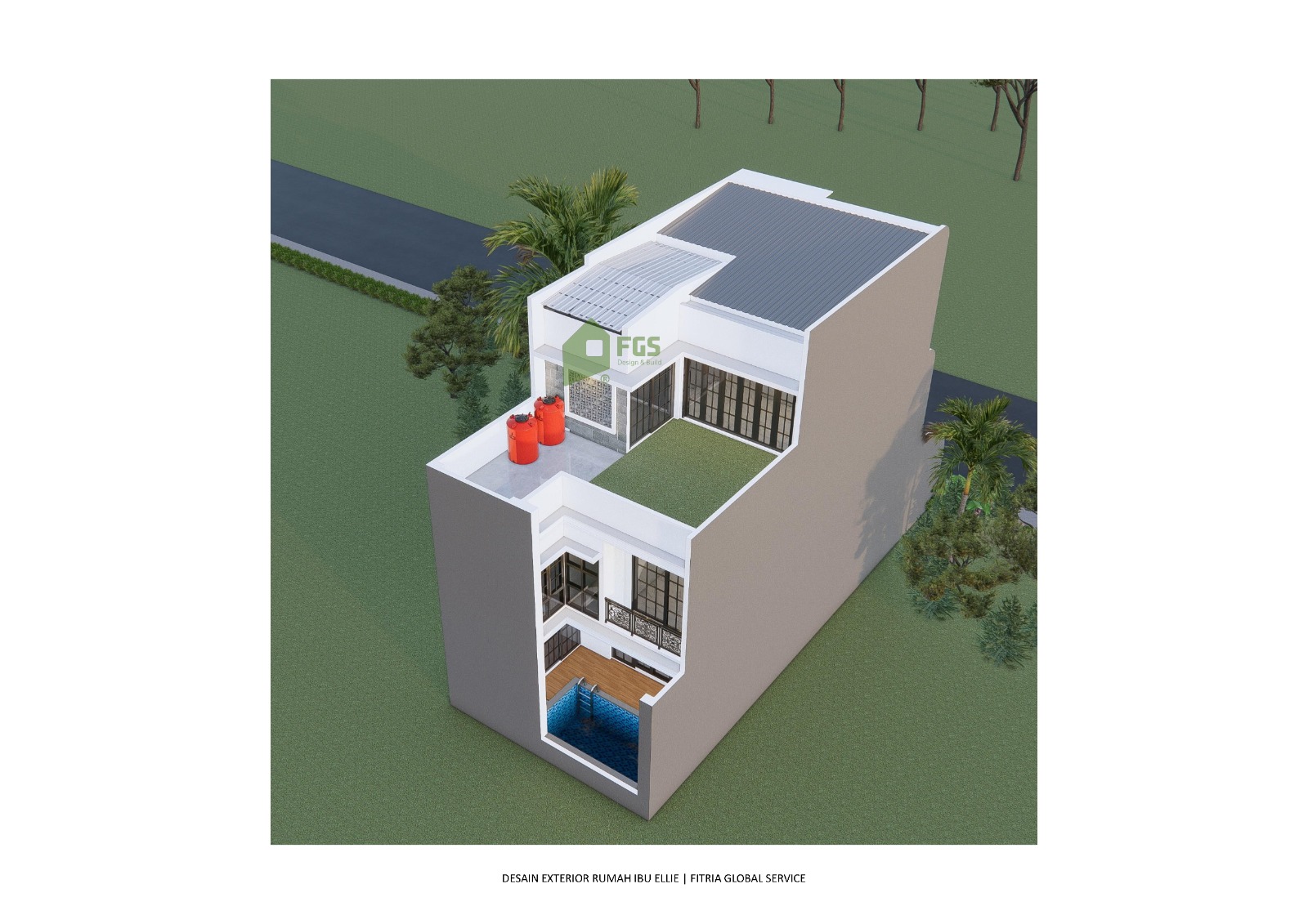 Rumah Klasik 3 Lantai + Kolam Renang Condet - FGS Contractor
